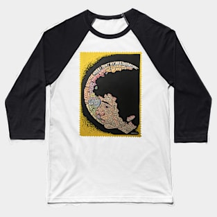 Bob Dylan Typographic Portrait Baseball T-Shirt